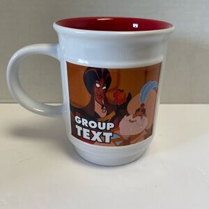 Disney Store Jaffar Aladdin Villains Mug Meme Group Text Unsubscribe White Red